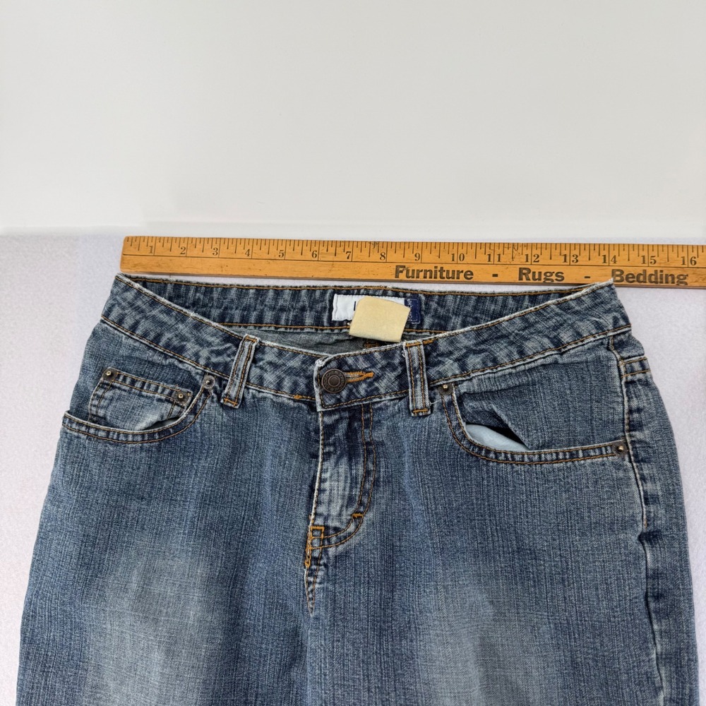 Vtg Y2K Jordache Lo-Rise Flare Jeans Womens Blue Denim Bootcut Diagonal Seam 28" - Picture 5 of 10